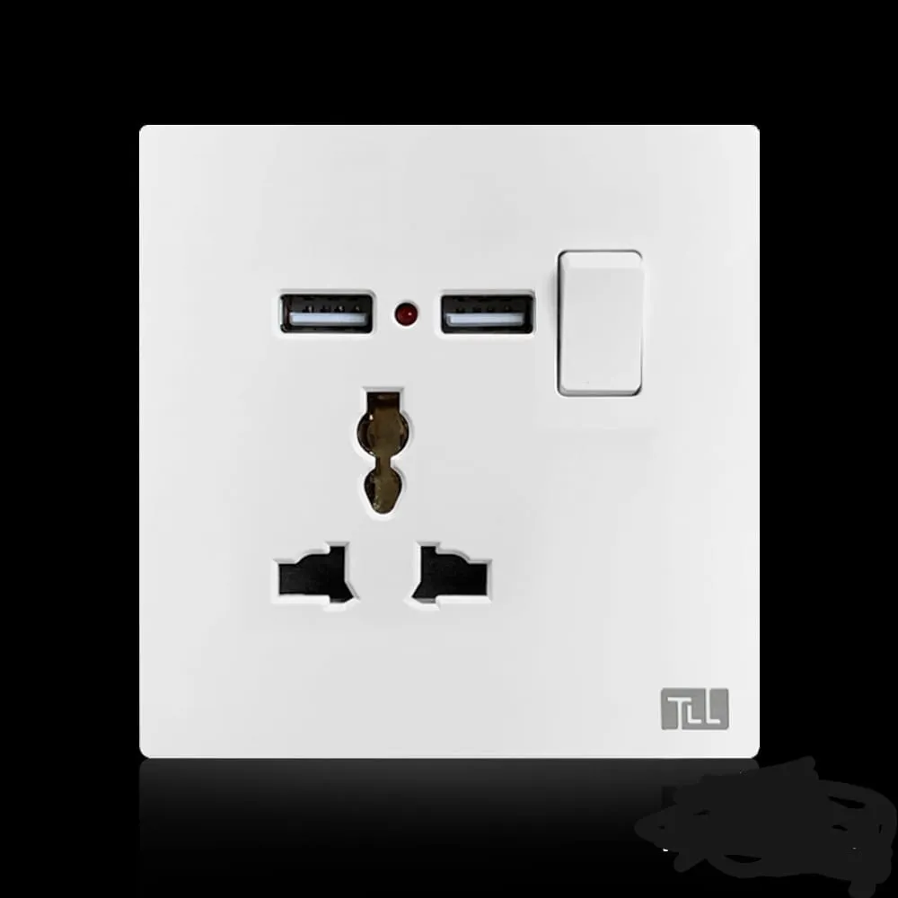 Universal Single Socket with USB Ports