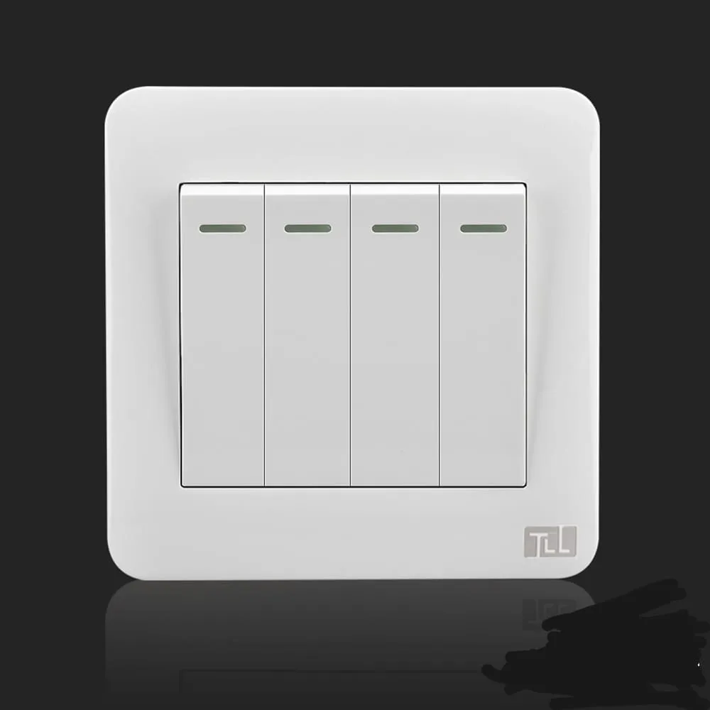 White 4-gang 2-way light Switch