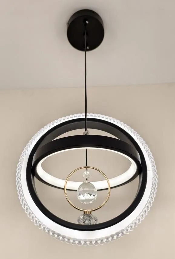 Modern Minimalist Black LED pendant Chandelier