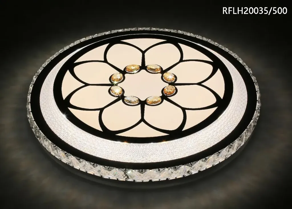 Modern Black Crystal Flush Mount Ceiling Light