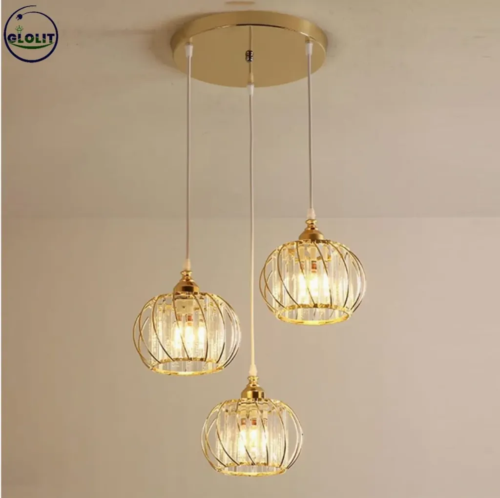 Modern 3 in1 gold Pendant Chandelier