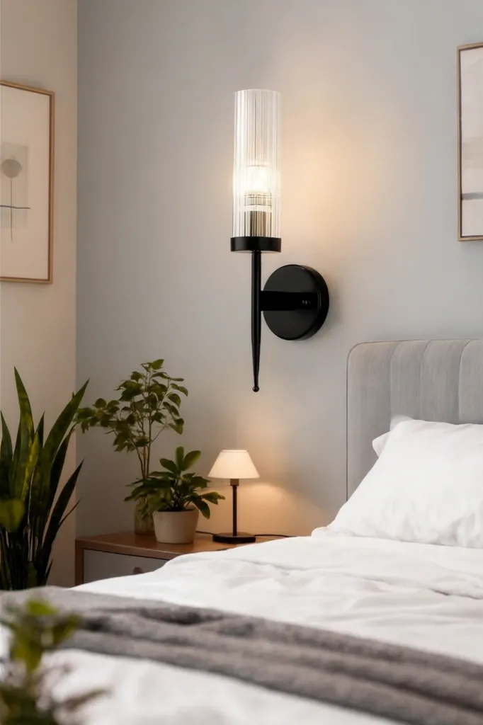 Cylindrical Glass Wall Sconce Lamp