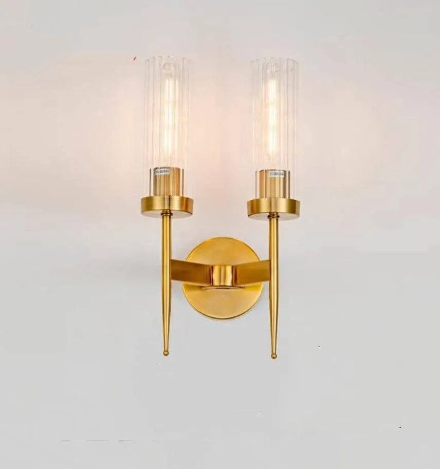 Double Cylinderical Glass Wall Sconce