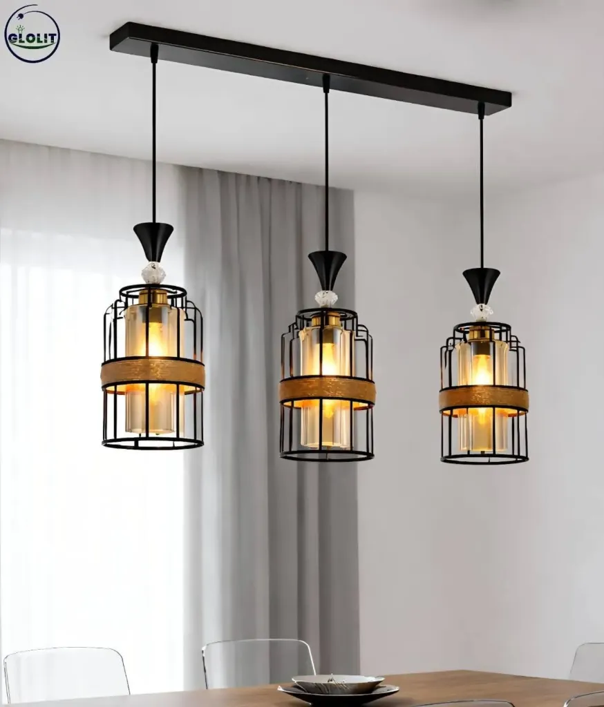 LED 3-in-1 Black Pendant Hanging Light