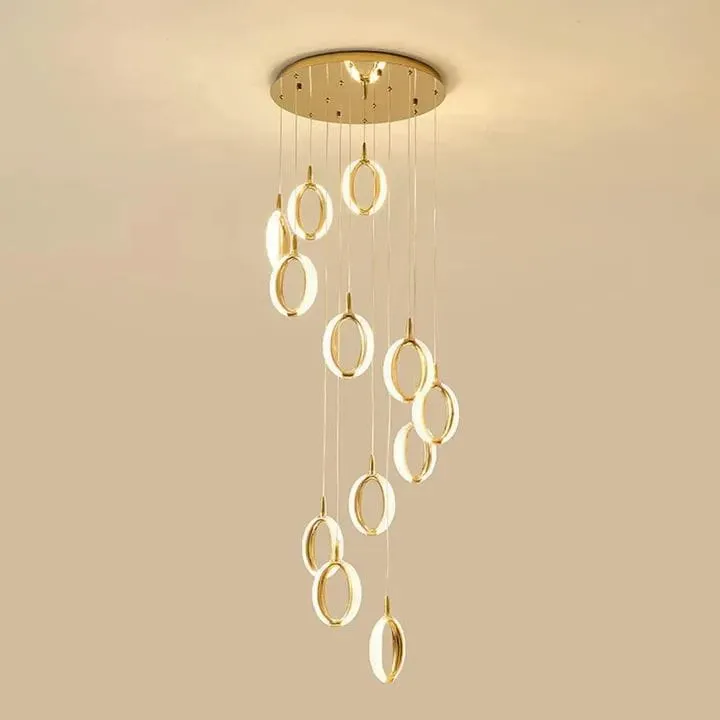 Modern LED Chandelier with Spiral Design