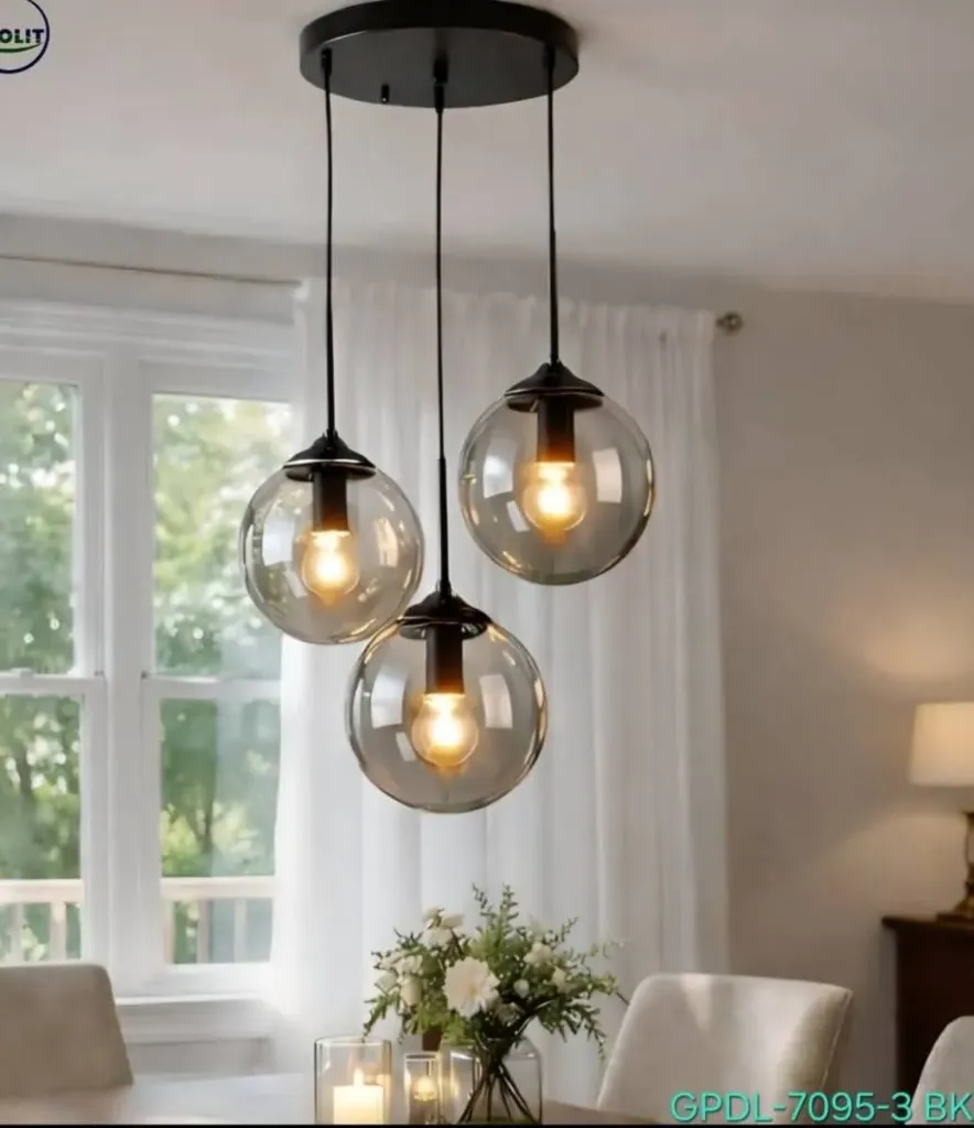 Modern 3-in-1 Glass Globe pendant